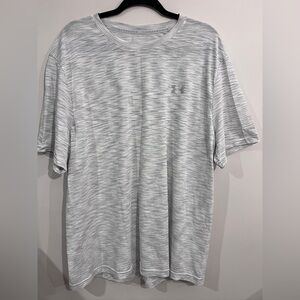 Under Armour Men’s Threadborne Short Sleeve Shirt Heatgear Grey/White